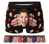 ARSWENGER Custom Boxer Briefs with Photos Texts, Customized Underwear Printed with Multi Girlfriend or Wife faces, Personalized Funny Valentine's Day Underpants Gifts for Husband (Style 172)