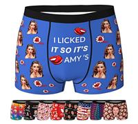 ARSWENGER Custom Boxer Briefs with Photos Texts, Customized Underwear Printed with Multi Girlfriend or Wife faces, Personalized Funny Valentine's Day Underpants Gifts for Husband (Style 9)