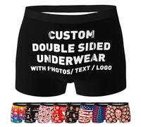 ARSWENGER Custom Boxer Briefs with Photos Texts, Customized Underwear Printed with Multi Girlfriend or Wife faces, Personalized Funny Valentine's Day Underpants Gifts for Husband (Style 5)