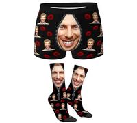 ARSWENGER Custom Boxer Briefs with Photos Texts, Customized Underwear Printed with Multi Girlfriend or Wife faces, Personalized Funny Valentine's Day Underpants Gifts for Husband (Style 28)