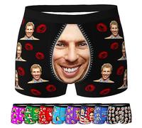 ARSWENGER Custom Boxer Briefs with Photos Texts, Customized Underwear Printed with Multi Girlfriend or Wife faces, Personalized Funny Valentine's Day Underpants Gifts for Husband (Style 42)