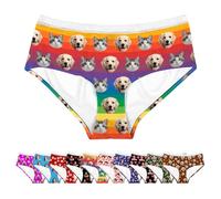 ARSWENGER Custom Triangle Underwear with Photos, Personalized Bikini Brief With White Lace, Funny Husband Wife Face Picture Panties Underpants, Novelty Knickers Valentine's Day Birthday Gifts (A132)