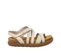 ART 1714 Rhodes, Women's Flat Sandals, Cream-Lime, 38 EU, Cream Lime, 6 UK