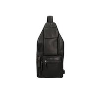 ART-3338-HILB-PARENT Men's Genuine Leather Waist Bag, Made in Italy, 20 x 40 x 3 cm, Black