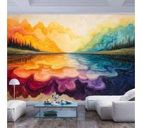 Art 3D Mural Wallpaper Colorful landscape vibrant reflections Colorful landscape vibrant reflectionsSelf Adhesive Removable Poster Decorative Home Decoration for Teen Dorm Boy Girl Room Living