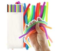 ART 48Pcs Stretch Fidget Noodles String 6'', Fidget Stress Relief, Stretchy Noodle String Toy for Kids and Adults, DIY Hand-Knit Rope Anti Stress, Sensory Toy for Relief Anxiety (PACK OF 48)