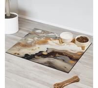 Art Abstract Marble Print Pet Feeding Mat for Cat Dog Water Bowl Food Mats Pet Feeding Mats Absorbent Nti-Slip Contain Spills Protects Floors Placemat 43.1 x 76.2 cm