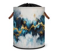 Art Abstract Painting Laundry Hamper Large Laundry Basket Foldable Clothe Hamper Storage Organizer Bin with Drawstring Lid Boxes for Bedroom Bathroom Room