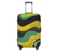 Art Abstract Yellow Grey Luggage Cover Elastic Suitcase Protector Ftis 18-21 Inch Suitcase Cover for Luggage