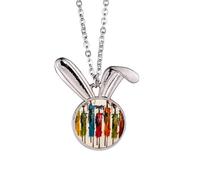 Art African Black Warrior Rabbit Necklace Pendant Bunny Animal Jewelry Gift