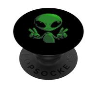 Art Alien Peace Sign UFO PopSockets Adhesive PopGrip