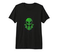 Art Alien Peace Sign UFO Premium T-Shirt