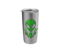 Art Alien Peace Sign UFO Stainless Steel Insulated Tumbler