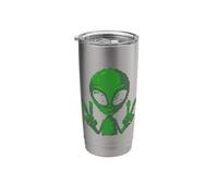 Art Alien Peace Sign UFO Stainless Steel Insulated Tumbler