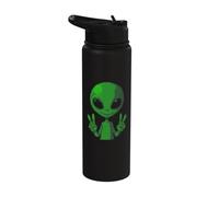 Art Alien Peace Sign UFO Stainless Steel Insulated Water Bottle