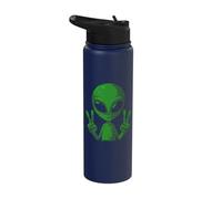 Art Alien Peace Sign UFO Stainless Steel Insulated Water Bottle