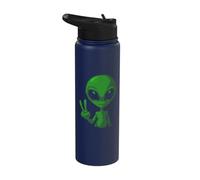 Art Alien Peace Sign UFO Stainless Steel Insulated Water Bottle