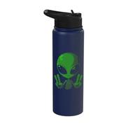 Art Alien Peace Sign UFO Stainless Steel Insulated Water Bottle