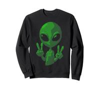 Art Alien Peace Sign UFO Sweatshirt