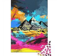 Art Ancient Egyptian Pyramids Jigsaw Puzzle for Adults 1000 Piece Round Jigsaw Puzzles Challenging Game Birthday Present Puzzle Casual Games 38x26cm/1000pcs