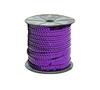 Art and Craft Factory Purple Strung Sequin String / Trim | 100m Reel | 6mm Wide Sequins