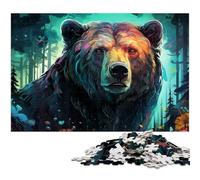 Art Animal Bear 1000 Piece Jigsaw Puzzles for Adults Difficult Puzzles for Adults Ideal And Home Decor 26X38CM/10.23x14.96inch