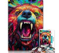 Art Animal Bear 1000 Piece Jigsaw Puzzles for Adults Gifts,Family Game Stress Reliever Difficult Challenge Great Gifts And Toys (38x26cm)