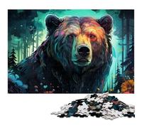 Art Animal Bear Jigsaw Puzzles 1000 Pieces for Adults Jigsaw Puzzles Perfect for Family Gatherings, Birthdays, Holidays 50x75CM/19.68x29.52inch