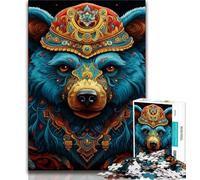 Art Animal Bear JigsawPuzzle 1000 Pieces for Teenagers,Stress Reliever Difficult Challenge Unique Home Decor And Gifts (50x75cm)