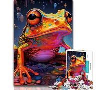 Art Animal Frog 1000 Piece Jigsaw Puzzles for Teenagers,Family Game Stress Reliever Difficult Challenge Artists Collection,Fine Art (50x75cm)