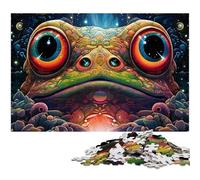 Art Animal Frog Adult Jigsaw Puzzles 1000 Pieces Wooden Puzzles Brain Teaser Game for Teenagers, Perfect 50x75CM/19.68x29.52inch