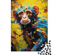 Art Animal Monkey 1000 Pieces Puzzles for Teenagers Gifts Wooden Puzzle Jigsaws for Adults Home Educational Games DIY Toys 1000pcs (75x50cm)