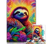 Art Animal Sloth 1000 Pieces Jigsaw Puzzles for Adults And Teens,Help The Brain Exercise Addictive Toys to Cultivate Patience Great Gift (38x26cm)