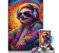 Art Animal Sloth Jigsaw Puzzles for Adults 1000 Piece,Challenging Game Gifts for Is Ideal As A Gift for The Whole Family (38x26cm)