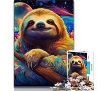 Art Animal Sloth Puzzles for Teenagers Teens 1000pc Puzzle,Family Game Stress Reliever Difficult Challenge Secret Santa Gifts (38x26cm)