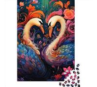 Art Animal Swan 1000 Pieces Puzzles for Adults & Teenager Teenager Man Woman Gift 1000pcs (38x26cm)