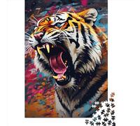 Art Animal Tiger Puzzle for Teenagers 1000 Pieces Puzzle Brain Teaser Puzzles For Adults 1000pcs (38x26cm)