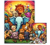 Art Animal World 1000 Pieces Puzzle Gifts Impossible Jigsaw Puzzles for Adults Challenging Brain Teaser for Teenagers, Family Fun Interactive Game 26X38CM/10.23x14.96inch