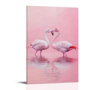 Art Animals- Flamingo Ballerinas Performing Swan Lake in A Pink Lagoon Modern Hanging Wall Decor - Artistic Mural Print20x30inch(50x75cm)
