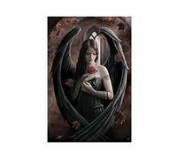 ART Anne Stokes Angel Rose Canvas Poster Wall Art Decor Print Picture Paintings for Living Room Bedroom Decoration Unframe:16×24inch(40×60cm)