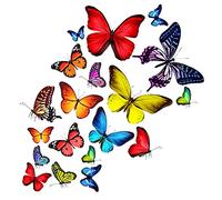 Art Applique Butterflies Stickers for Car & Bicycle - Self-Adhesive Decoration with Butterfly for Vehicle, Wall & Furniture - Transparent Vinyl, Strong & Weatherproof - Pack of 25