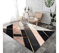 Art Area Rugs Marble Tile Texture Print Rug, 60 X 120cm Indoor Non-Slip Rugs Black And Pink Bedside Throw Carpet For Room Sofa Living Room Mat Bedroom Home Decor Floor Mats,