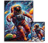 Art Astronaut 1000-Piece Jigsaw Puzzle Wooden Jigsaw Puzzles for Adults for Teenagers & Teens, Ideal Birthday 50x75CM/19.68x29.52inch