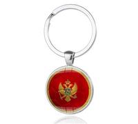 Art Attack Montenegrin Flag Soccer Keychain, Monte Brave Falcons National Football Team Accessories History Party Favor Fan Car Key Chain Ring Pendant Charm (Silver), Silver, S
