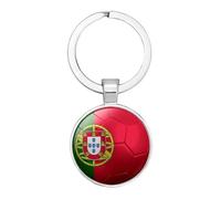 Art Attack Portuguese Flag Soccer Keychain, Silver