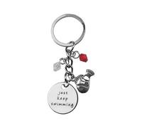 Art Attack Silvertone Just Keep Swimming Fish Beaded Inspiration Bag Charm Pendant Keychain