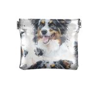 Art Australian Shepherd Dogs White Fashion Women's Leather Coin Purse Convenient Mini Change Wallet Coin Pocket for Women monedero para monedas