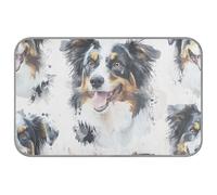 Art Australian Shepherd Dogs White Summer pet cooling blanket Self Cooling mat for dogs outdoor for kitten outdoor cat removablapete frio para perros M