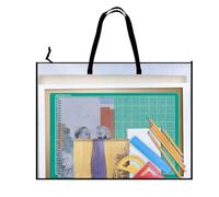Art Bag, Transparent Folder with Zipper and Handle, Artistic Material Organizer for Works, Posters, Scrapbook, Souvenirs, Advertisement Panel