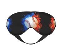 Art Baseball Print Soft Eye Mask â€“ Elastic Nighttime Shade, Light-Proof Blindfolds for Plane, Yoga, Travel